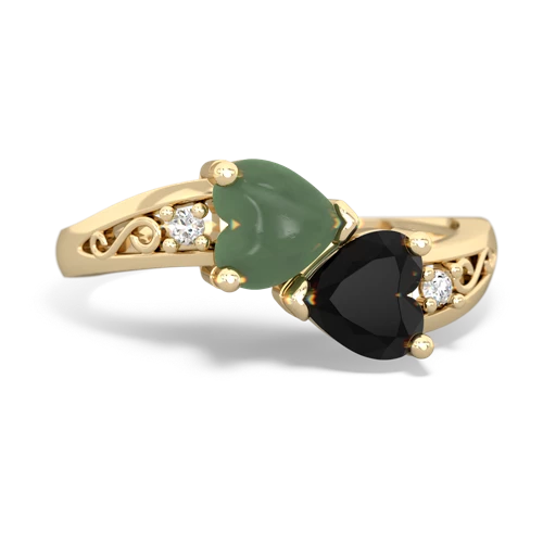 jade-onyx filligree ring