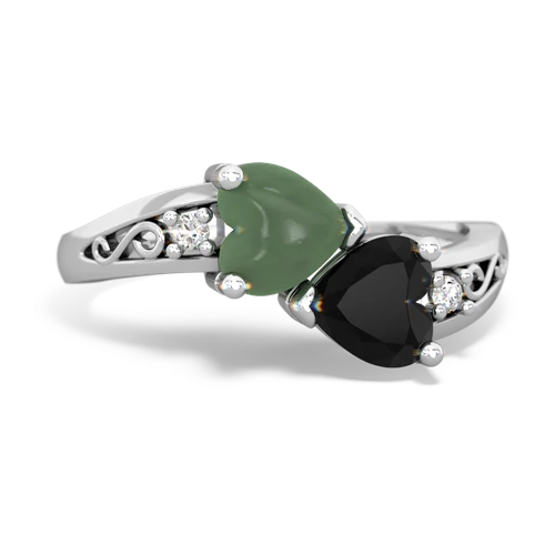 jade-onyx filligree ring