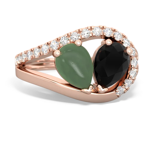 jade-onyx pave heart ring