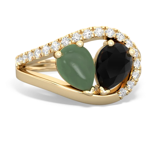 jade-onyx pave heart ring