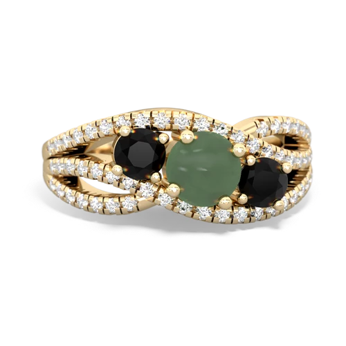 jade-onyx three stone pave ring