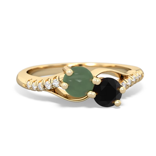 jade-onyx two stone infinity ring
