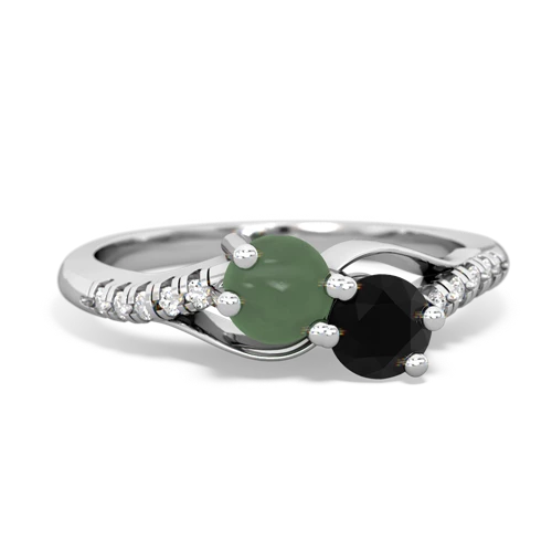 jade-onyx two stone infinity ring