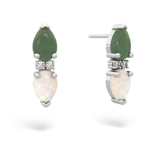 jade-opal bowtie earrings