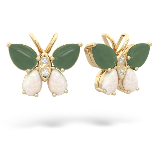 jade-opal butterfly earrings