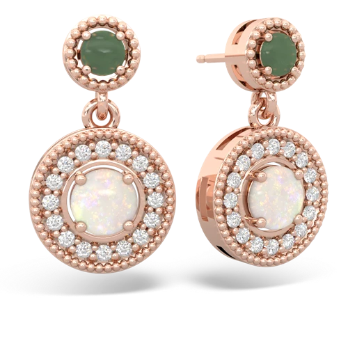 jade-opal halo earrings