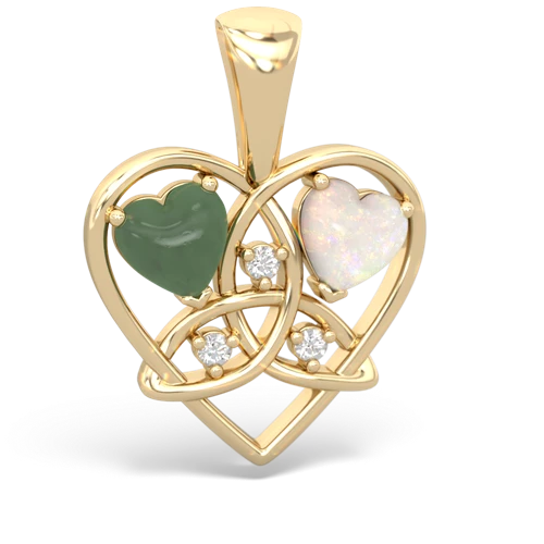 jade-opal celtic heart pendant