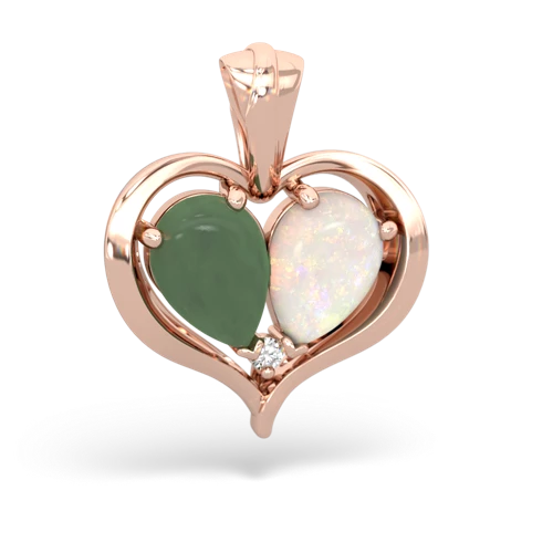 jade-opal half heart whole pendant