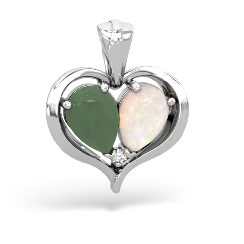 jade-opal half heart whole pendant
