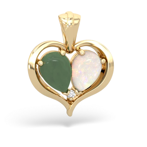 jade-opal half heart whole pendant