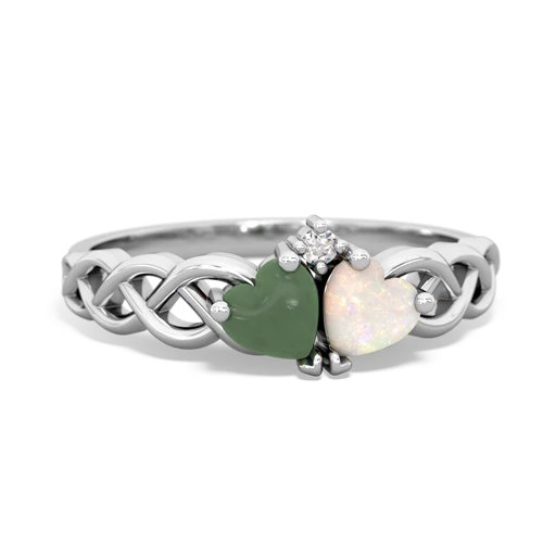 jade-opal celtic braid ring