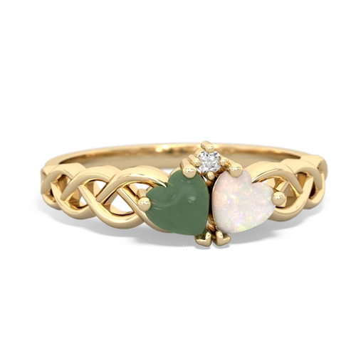 jade-opal celtic braid ring