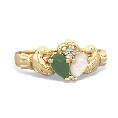 jade-opal claddagh ring