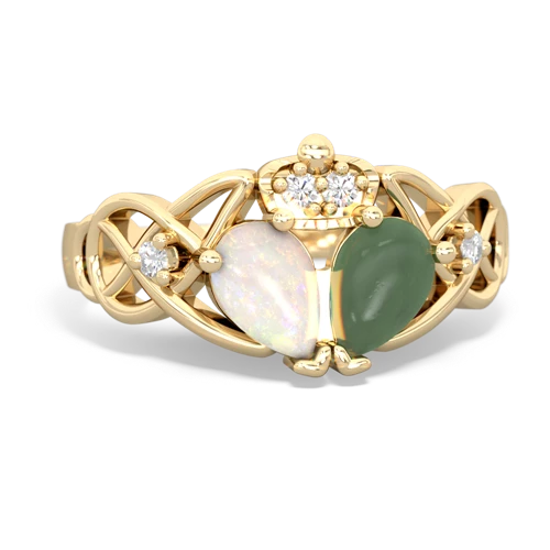 jade-opal claddagh ring