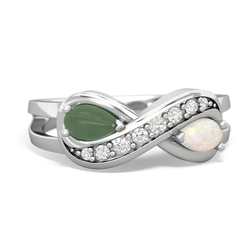 jade-opal diamond infinity ring