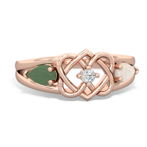 jade-opal double heart ring