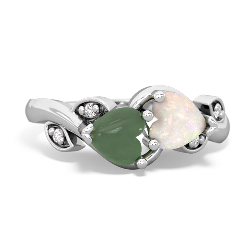 jade-opal floral keepsake ring