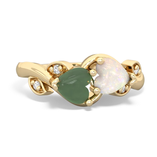 jade-opal floral keepsake ring