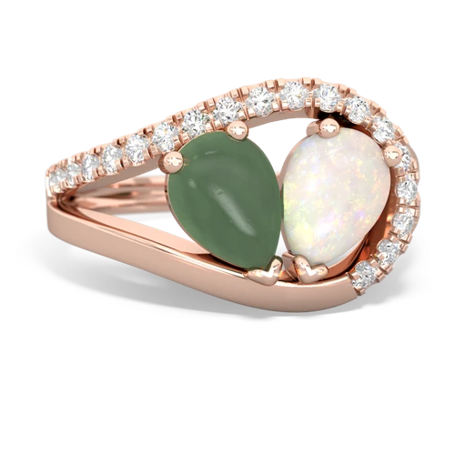 jade-opal pave heart ring