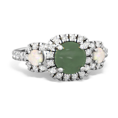 jade-opal three stone regal ring