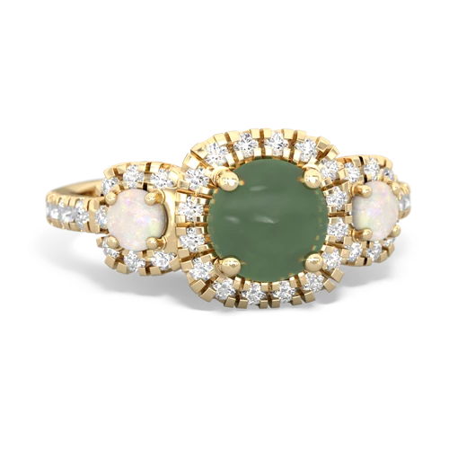 jade-opal three stone regal ring