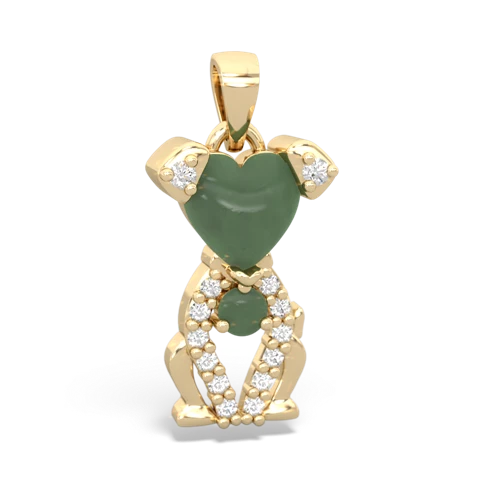 jade birthstone puppy pendant