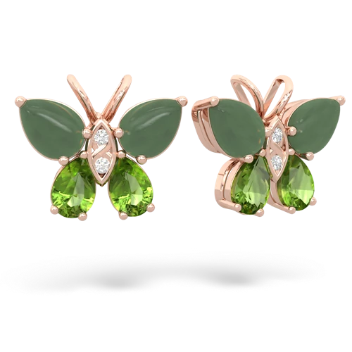 jade-peridot butterfly earrings