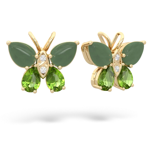 jade-peridot butterfly earrings