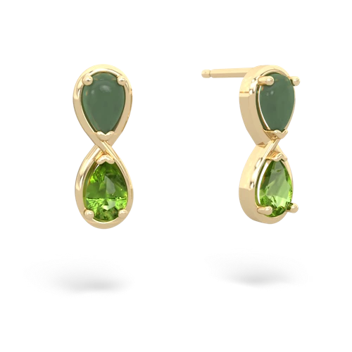 jade-peridot infinity earrings