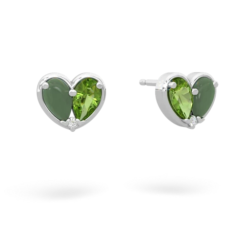 jade-peridot one heart earrings