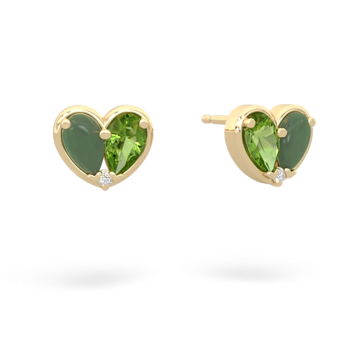 jade-peridot one heart earrings