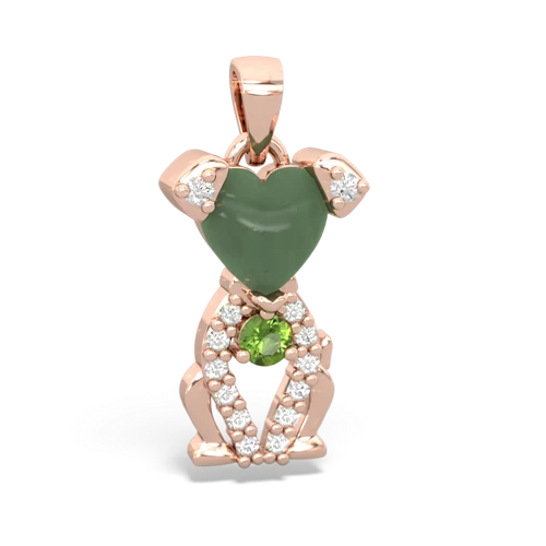 jade-peridot birthstone puppy pendant