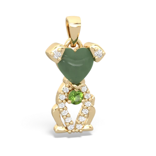 jade-peridot birthstone puppy pendant