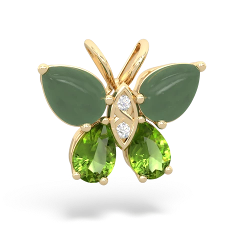 jade-peridot butterfly pendant