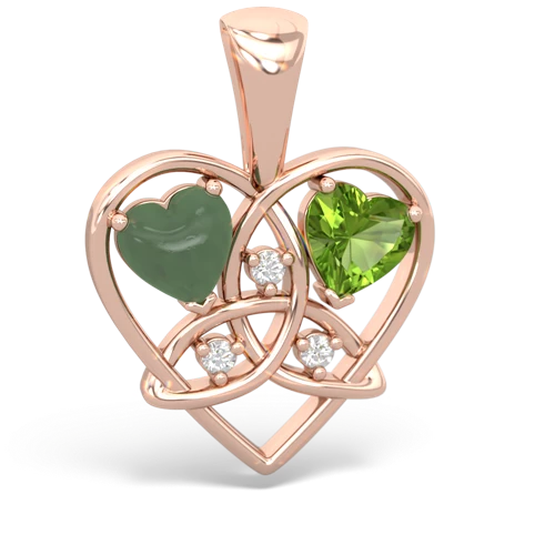 jade-peridot celtic heart pendant