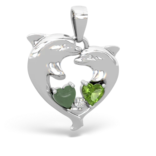 jade-peridot dolphins pendant