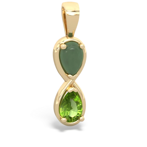 jade-peridot infinity pendant