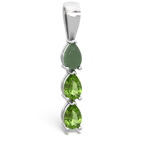 jade-peridot three stone pendant