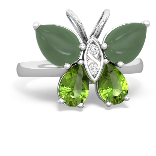 jade-peridot butterfly ring