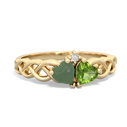 jade-peridot celtic braid ring