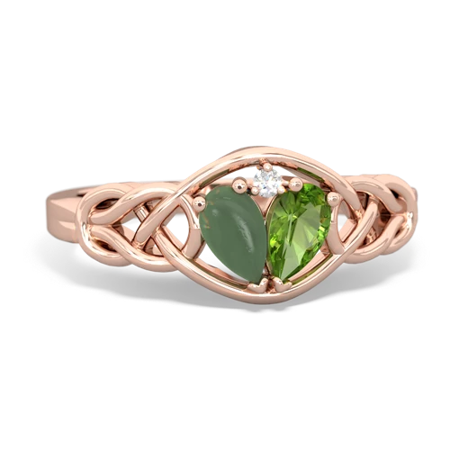jade-peridot celtic knot ring