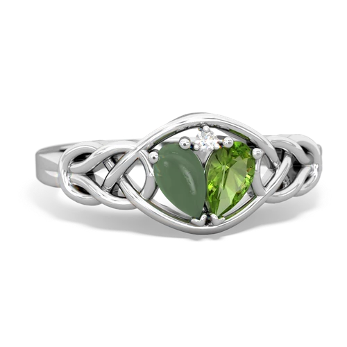 jade-peridot celtic knot ring