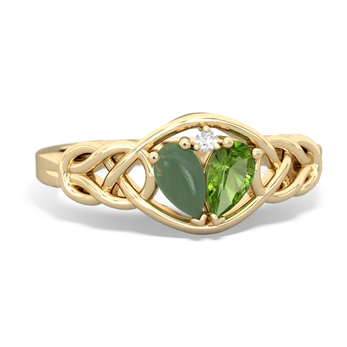 jade-peridot celtic knot ring