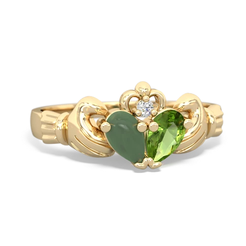 jade-peridot claddagh ring