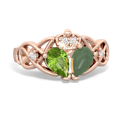 jade-peridot claddagh ring