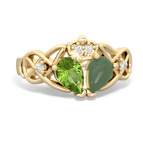 jade-peridot claddagh ring