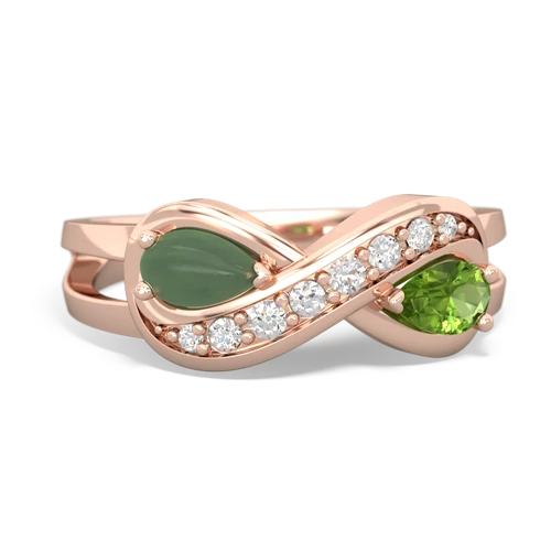 jade-peridot diamond infinity ring