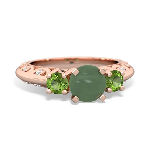 jade-peridot engagement ring