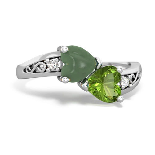 jade-peridot filligree ring