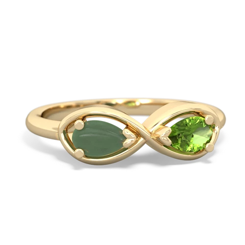 jade-peridot infinity ring